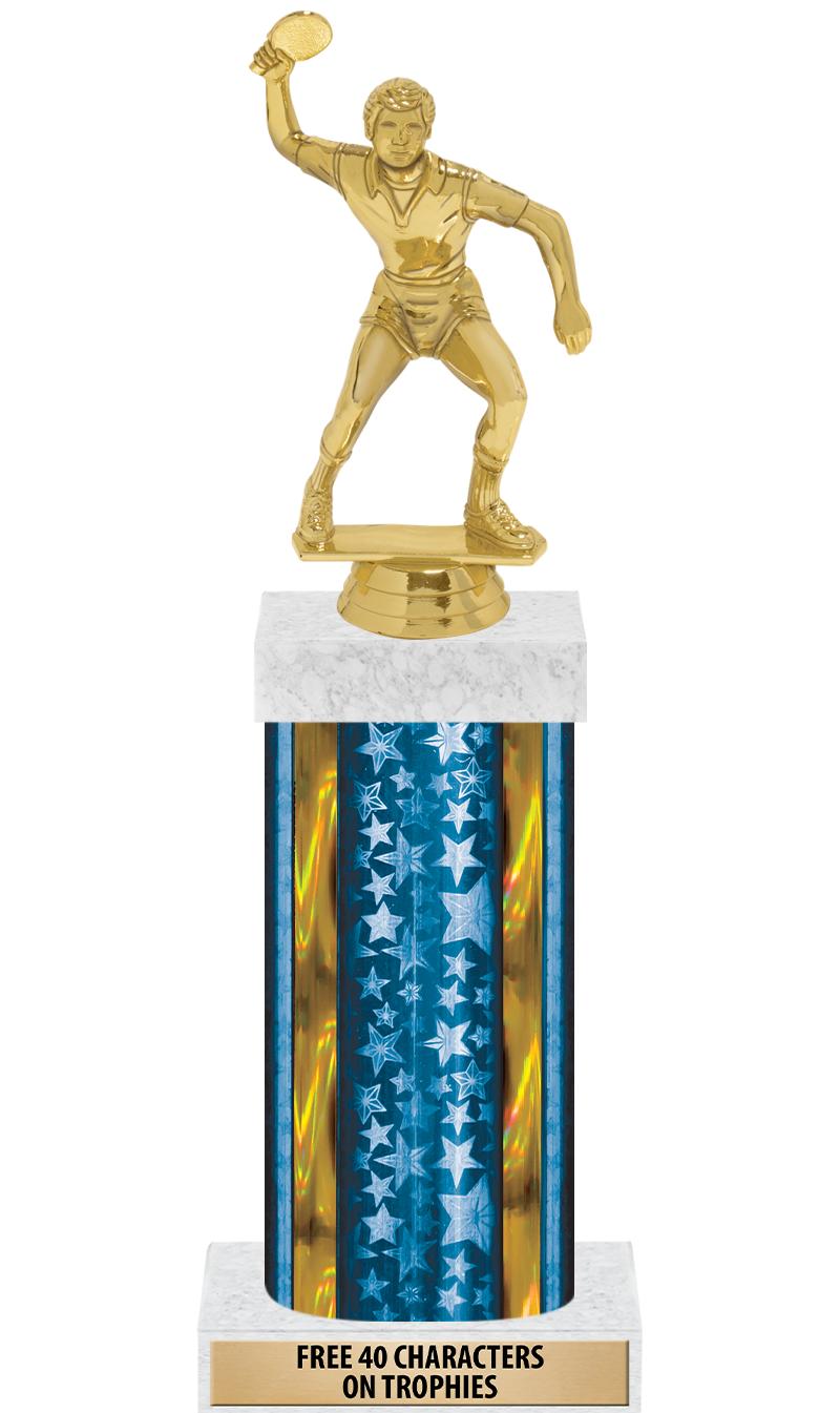 14"BLUE/GD-STARS-GD FIG/SQUARE