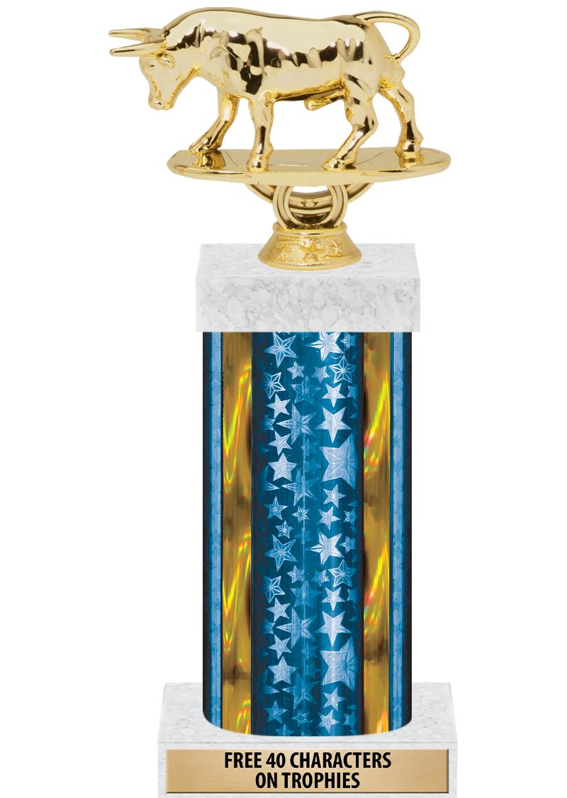 14"BLUE/GD-STARS-GD FIG/SQUARE