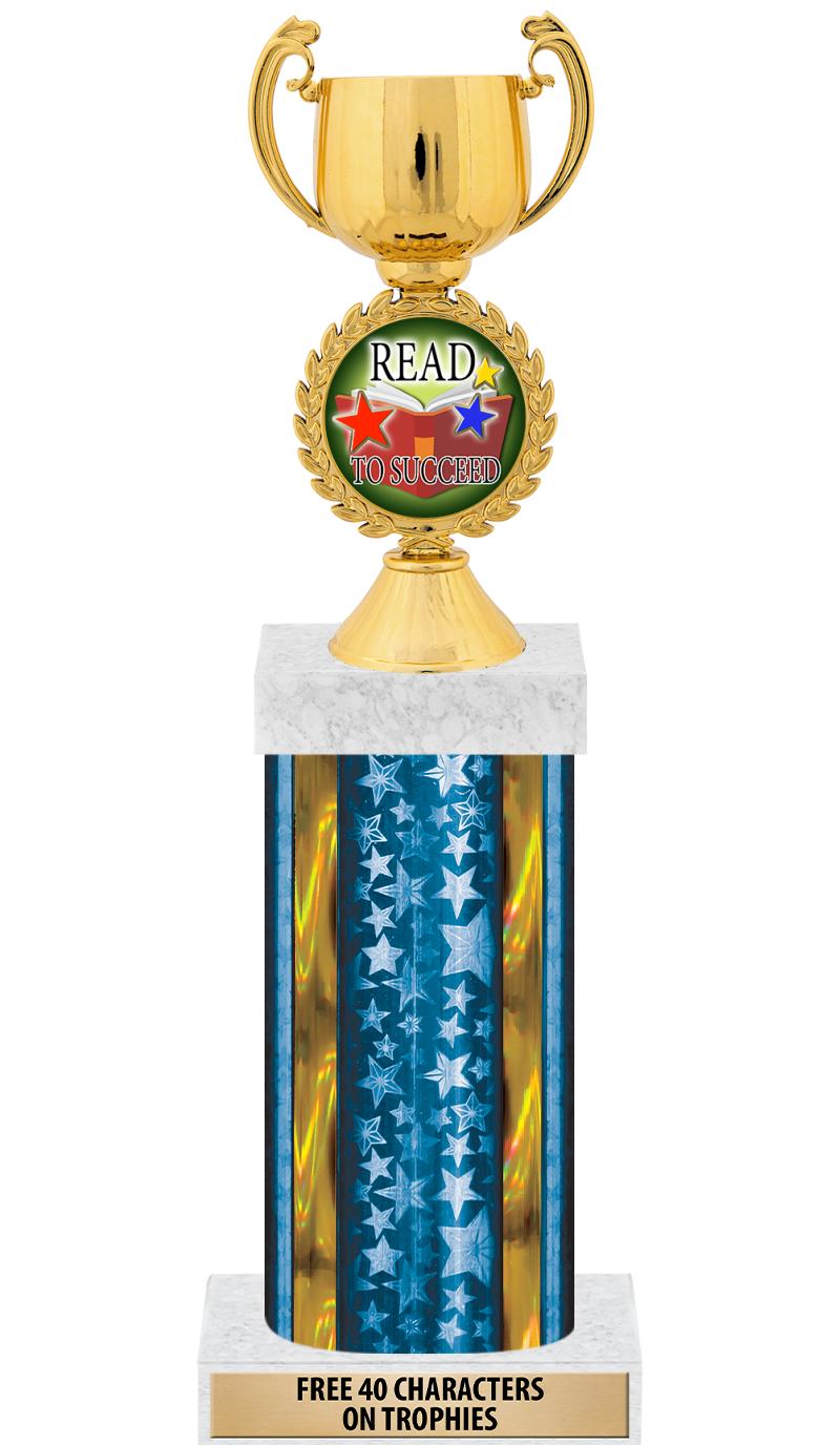 14"BLUE/GD-STARS-GD FIG/SQUARE