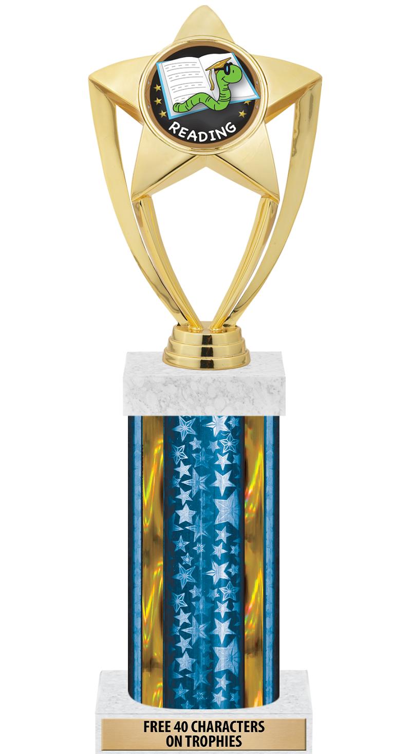 14"BLUE/GD-STARS-GD FIG/SQUARE