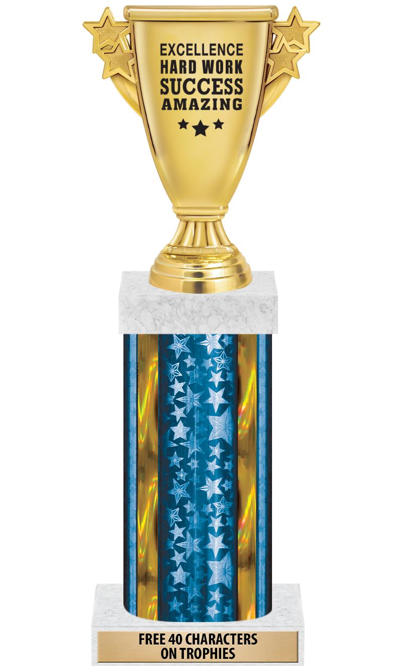 14"BLUE/GD-STARS-GD FIG/SQUARE