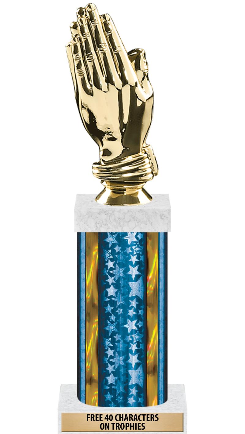 14"BLUE/GD-STARS-GD FIG/SQUARE