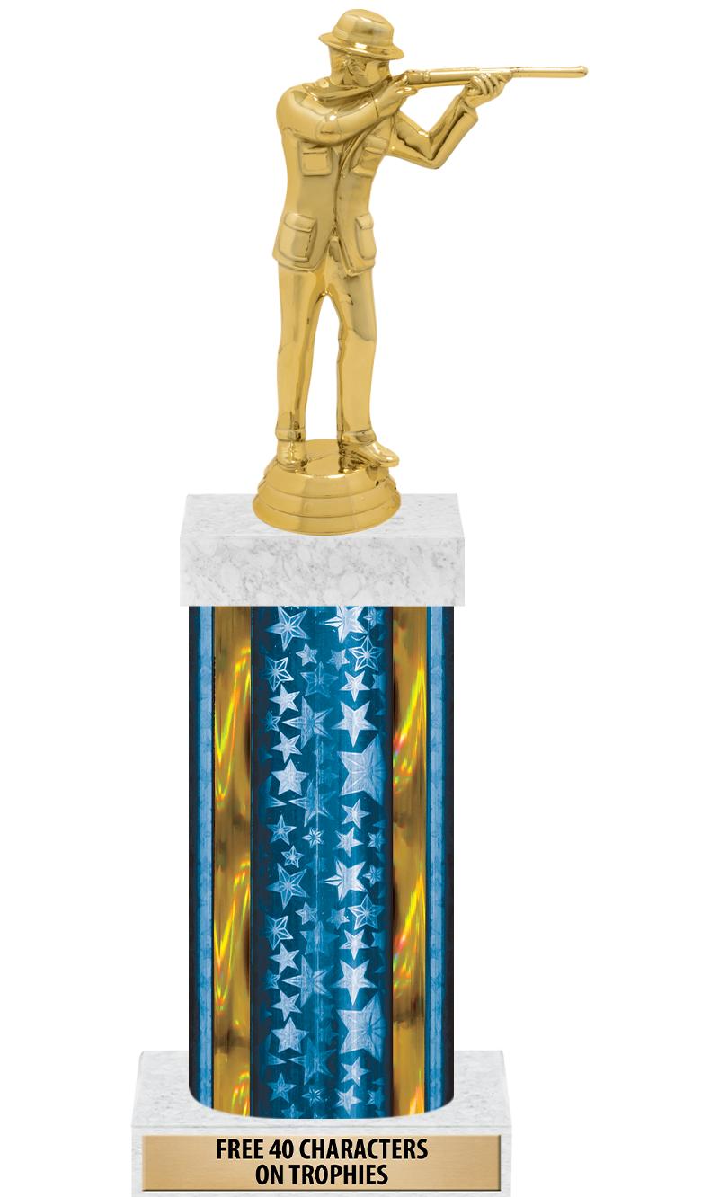 14"BLUE/GD-STARS-GD FIG/SQUARE