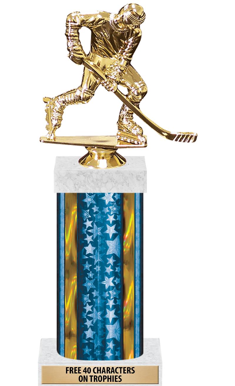 14"BLUE/GD-STARS-GD FIG/SQUARE