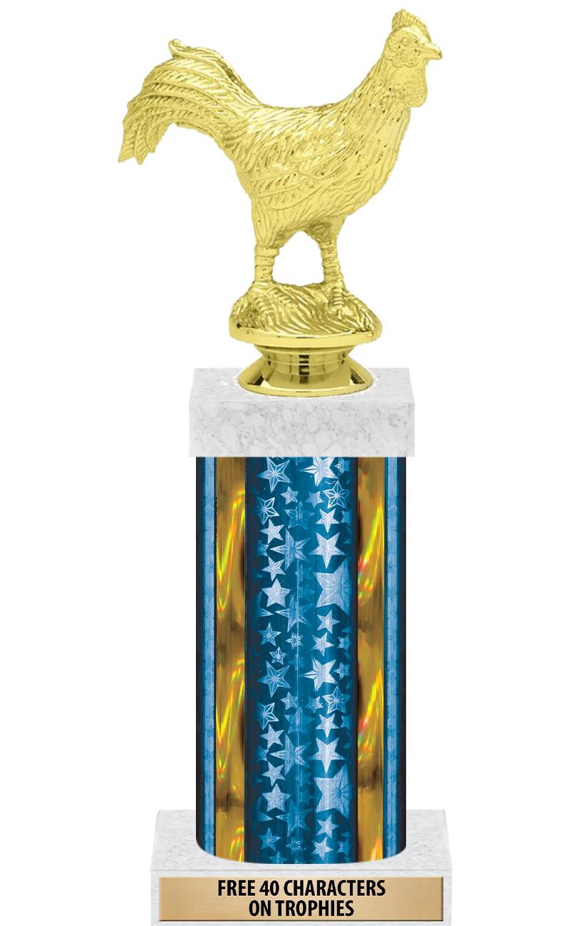 14"BLUE/GD-STARS-GD FIG/SQUARE