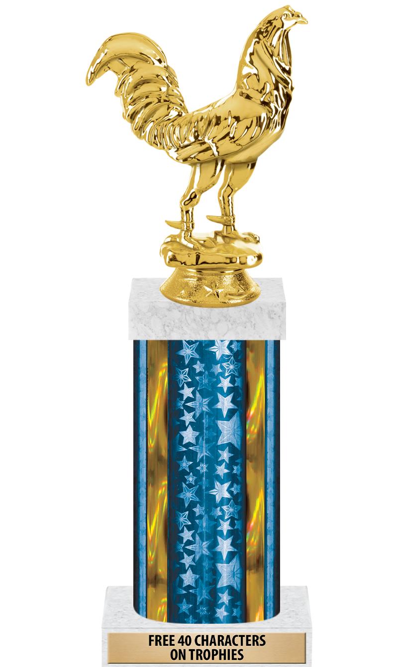 14"BLUE/GD-STARS-GD FIG/SQUARE