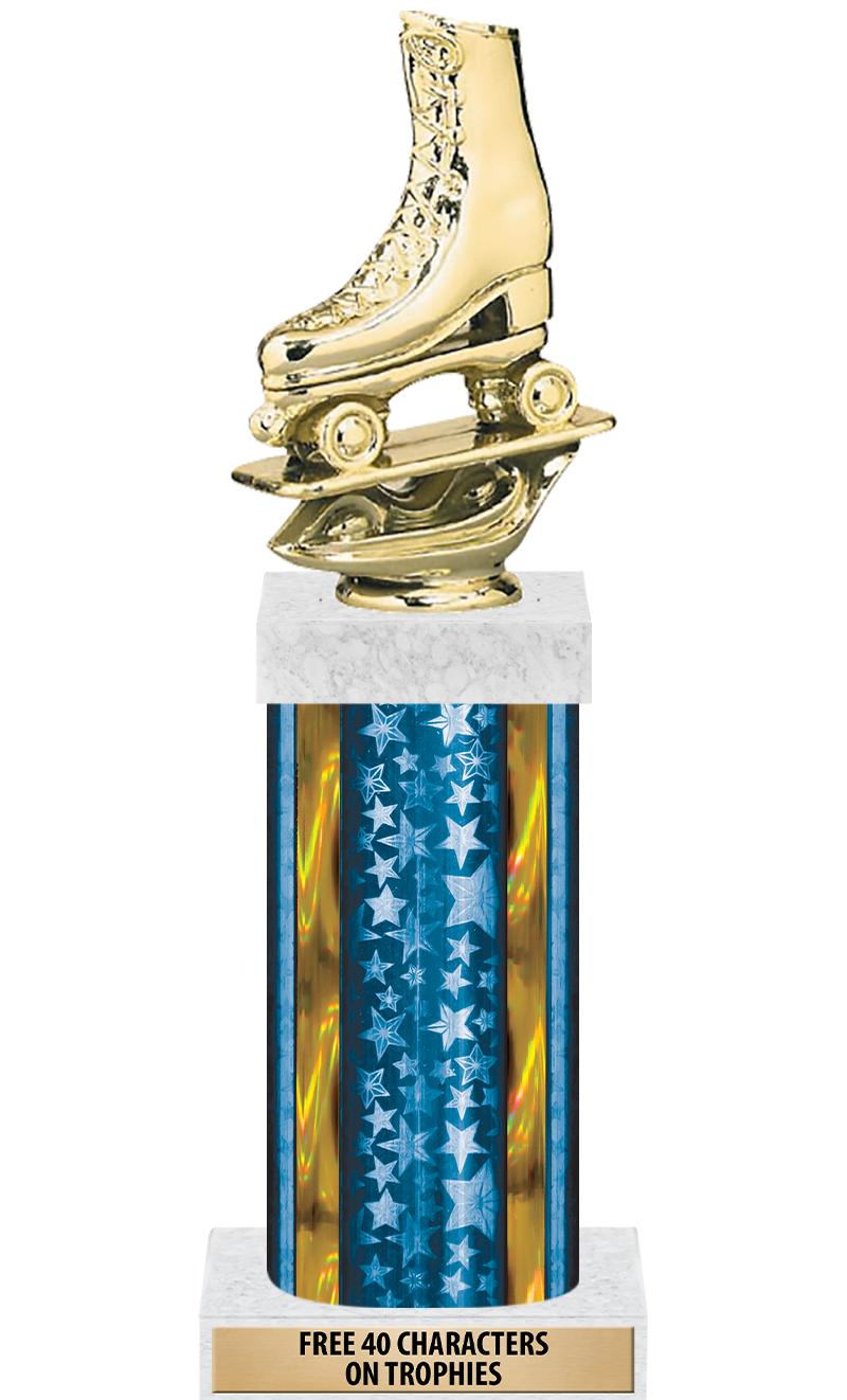 14"BLUE/GD-STARS-GD FIG/SQUARE