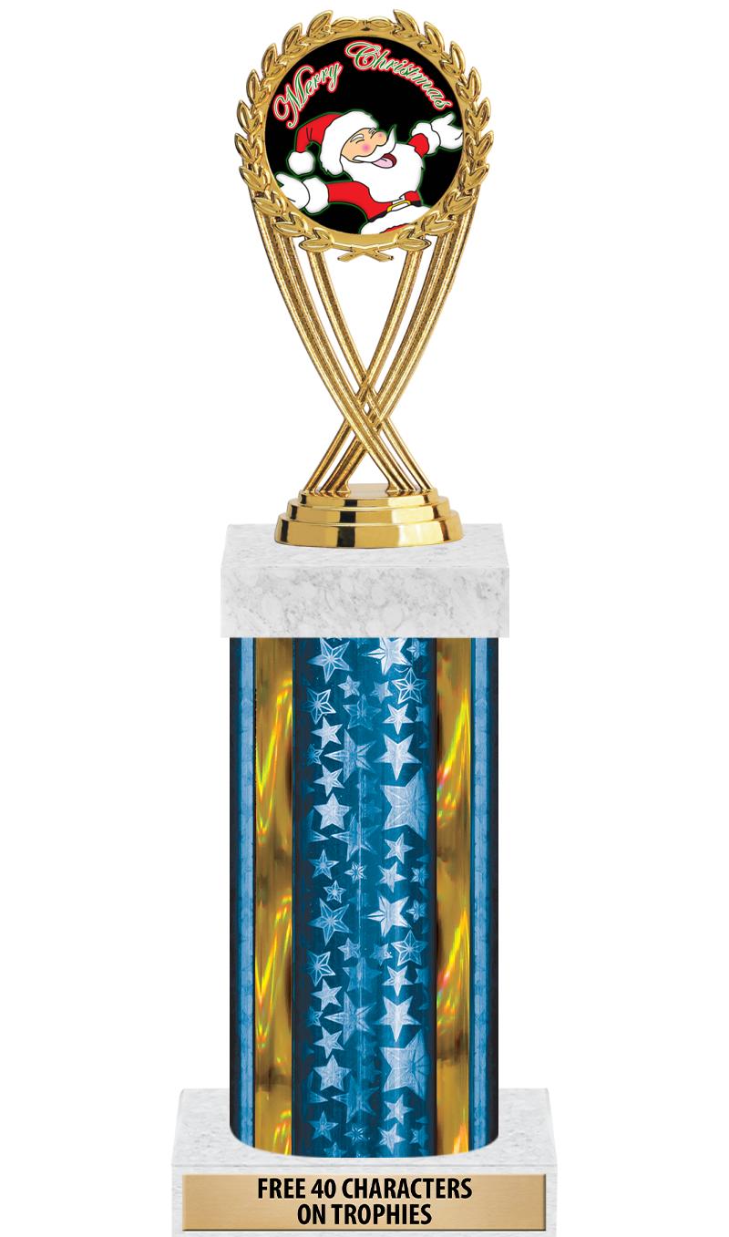 14"BLUE/GD-STARS-GD FIG/SQUARE