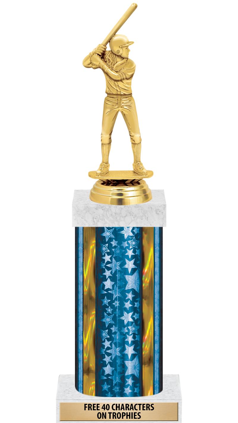 14"BLUE/GD-STARS-GD FIG/SQUARE