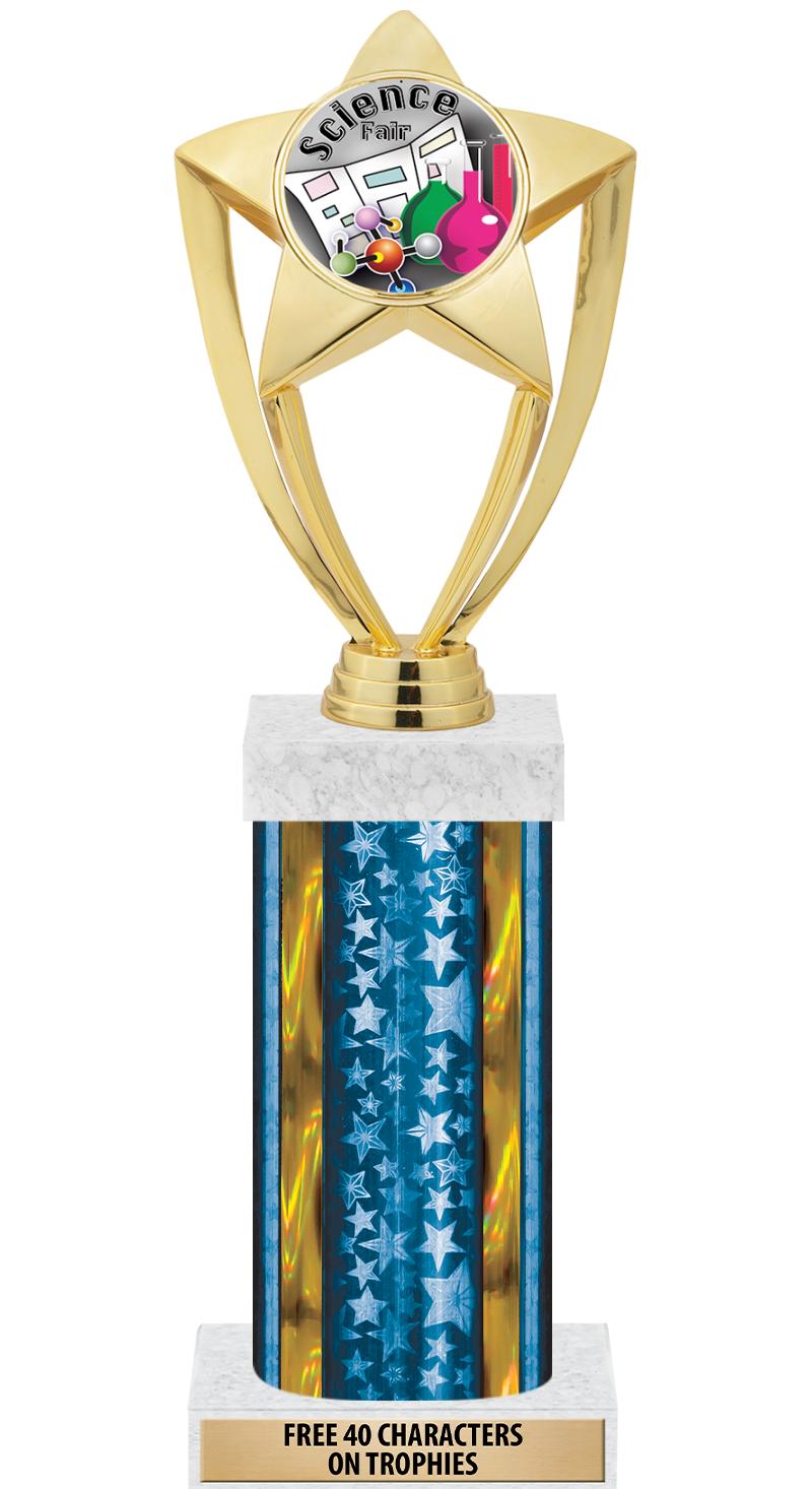 14"BLUE/GD-STARS-GD FIG/SQUARE