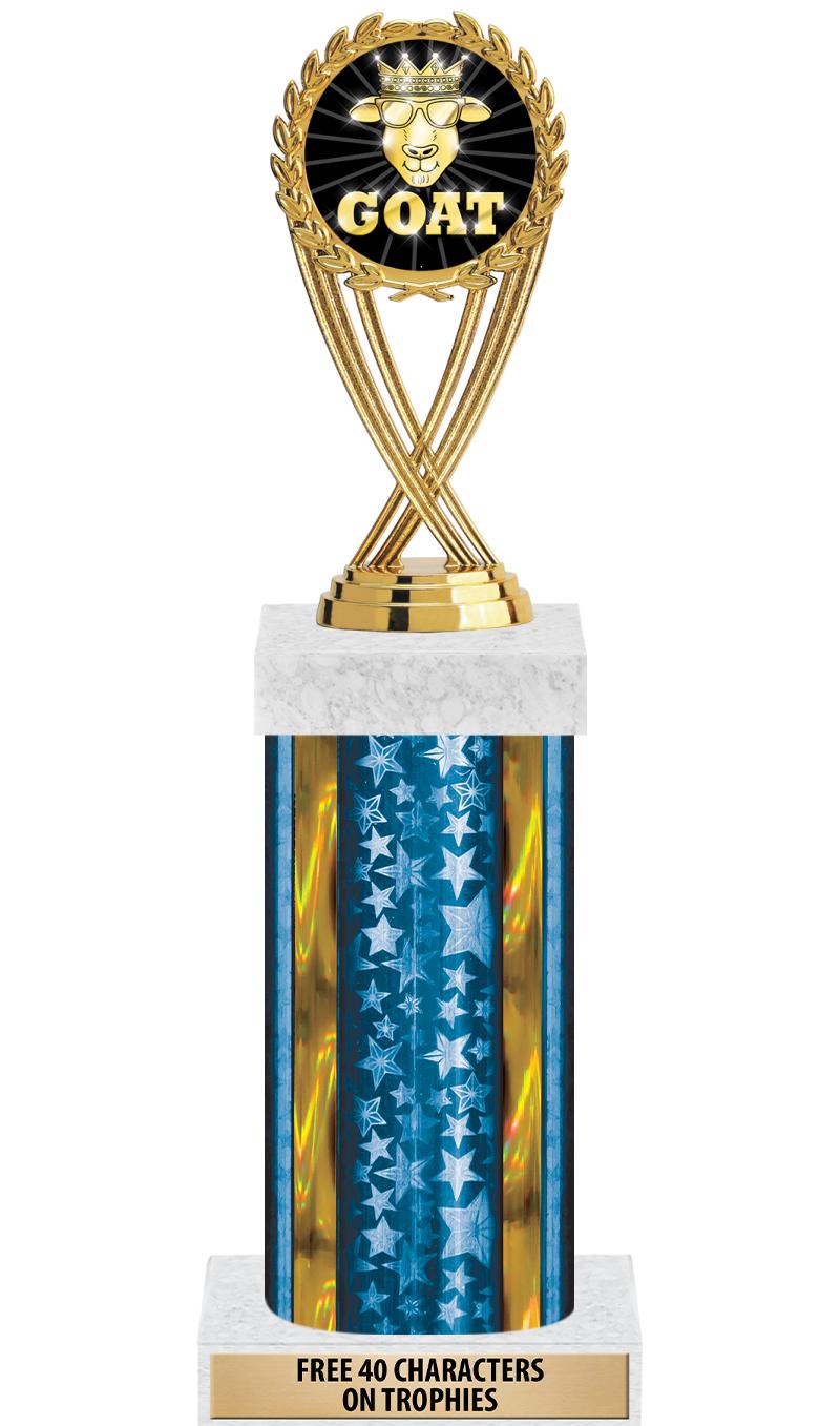 14"BLUE/GD-STARS-GD FIG/SQUARE