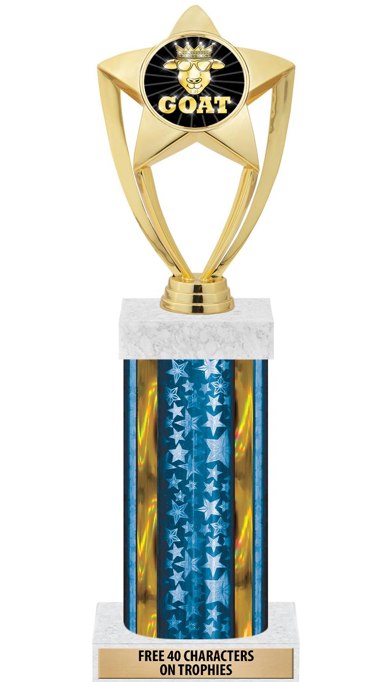 14"BLUE/GD-STARS-GD FIG/SQUARE