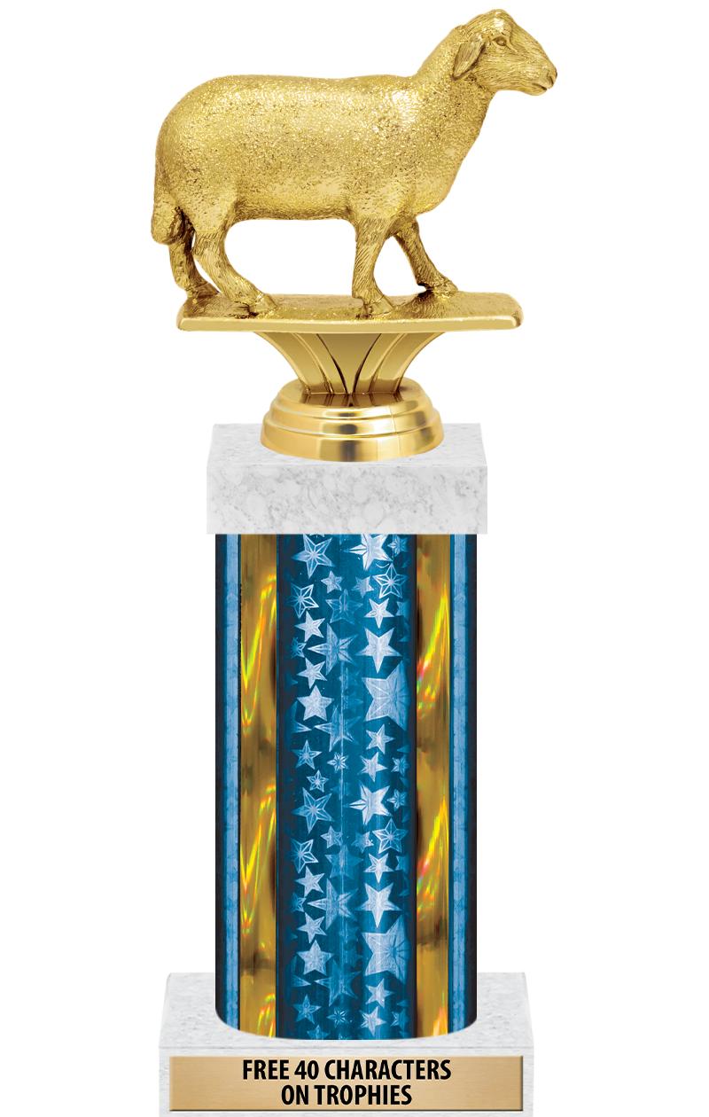 14"BLUE/GD-STARS-GD FIG/SQUARE