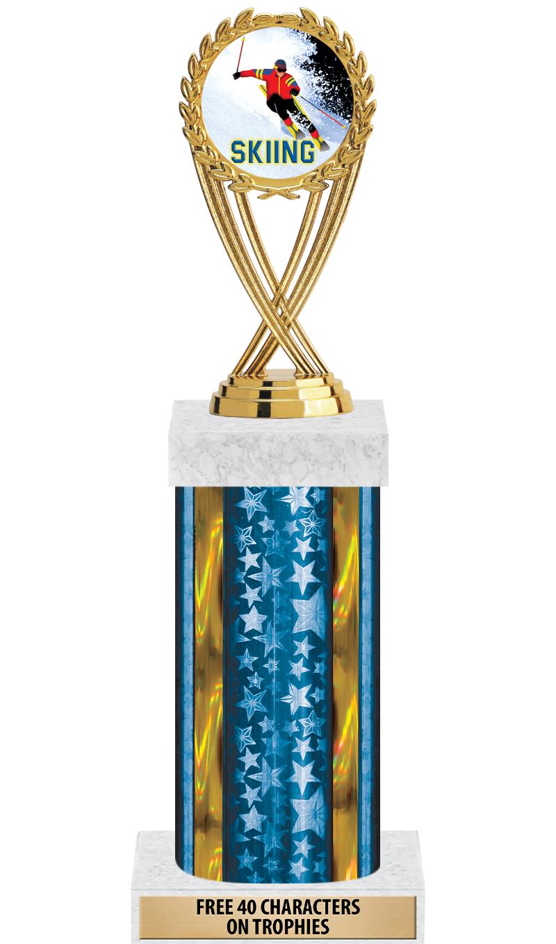 14"BLUE/GD-STARS-GD FIG/SQUARE