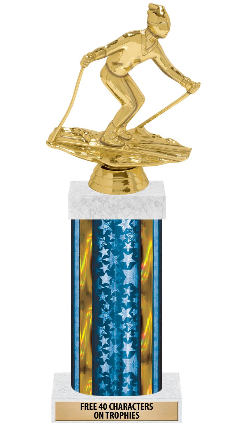 14"BLUE/GD-STARS-GD FIG/SQUARE