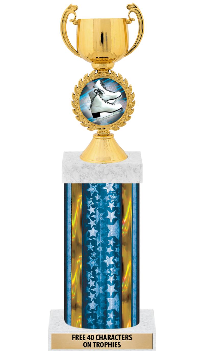 14"BLUE/GD-STARS-GD FIG/SQUARE