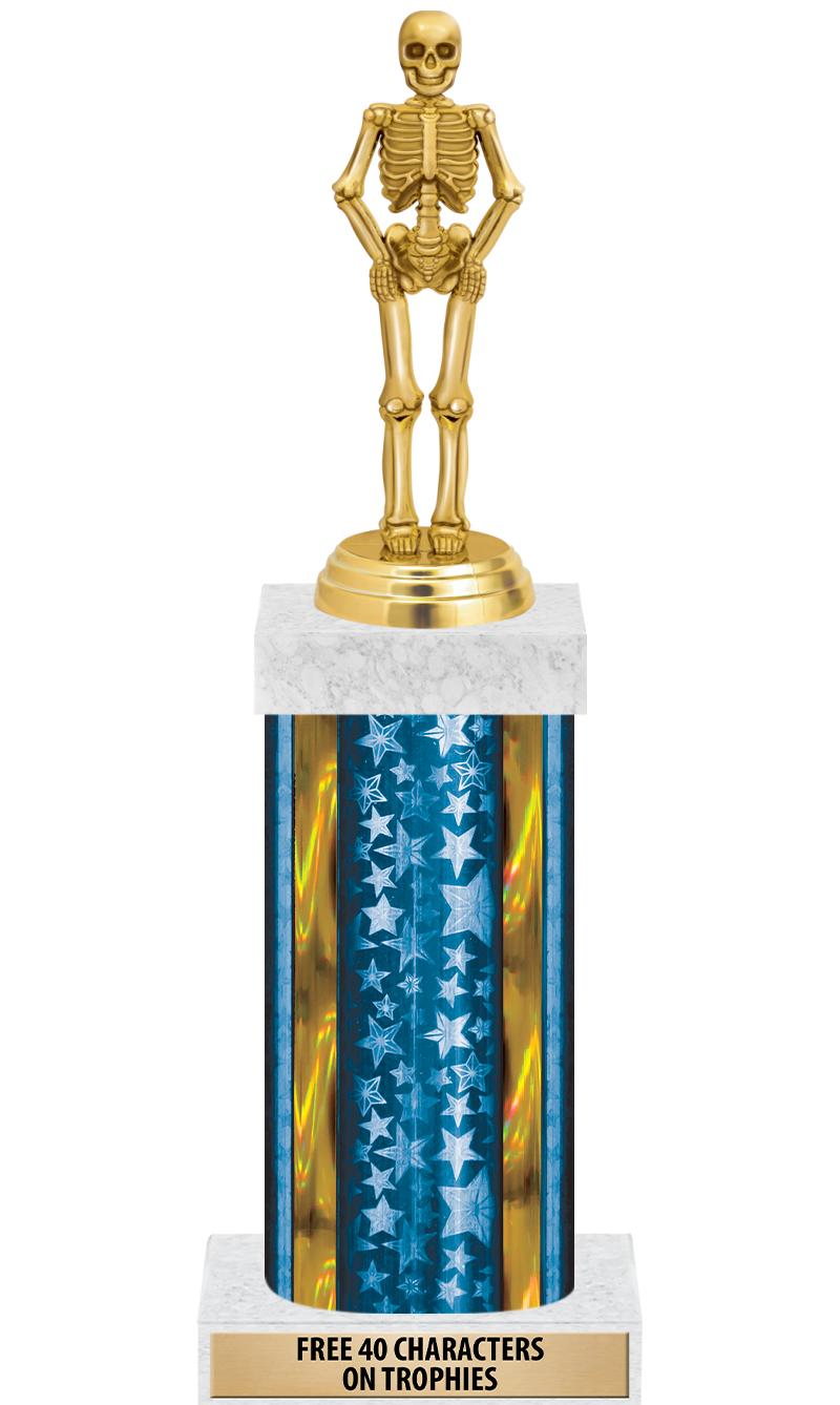 14"BLUE/GD-STARS-GD FIG/SQUARE