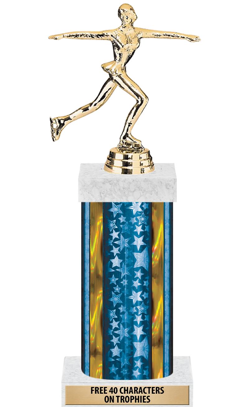 14"BLUE/GD-STARS-GD FIG/SQUARE