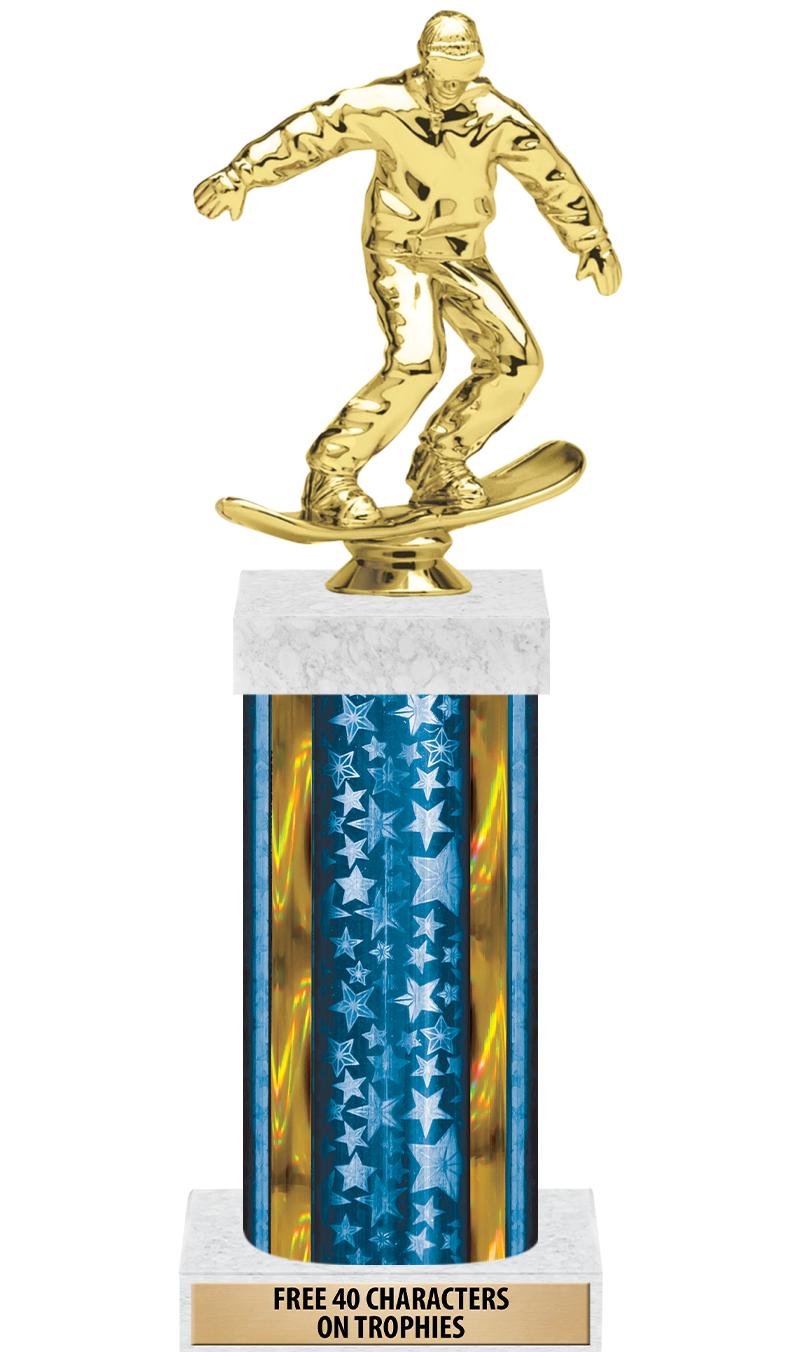 14"BLUE/GD-STARS-GD FIG/SQUARE