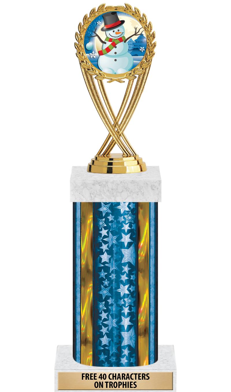 14"BLUE/GD-STARS-GD FIG/SQUARE