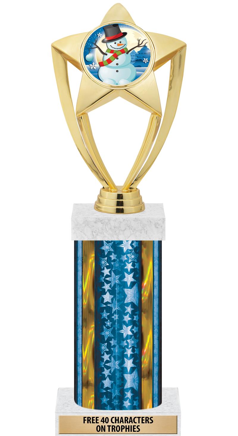 14"BLUE/GD-STARS-GD FIG/SQUARE