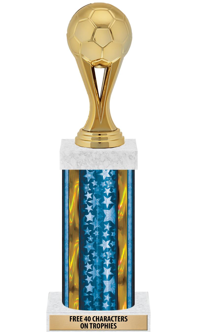 14"BLUE/GD-STARS-GD FIG/SQUARE