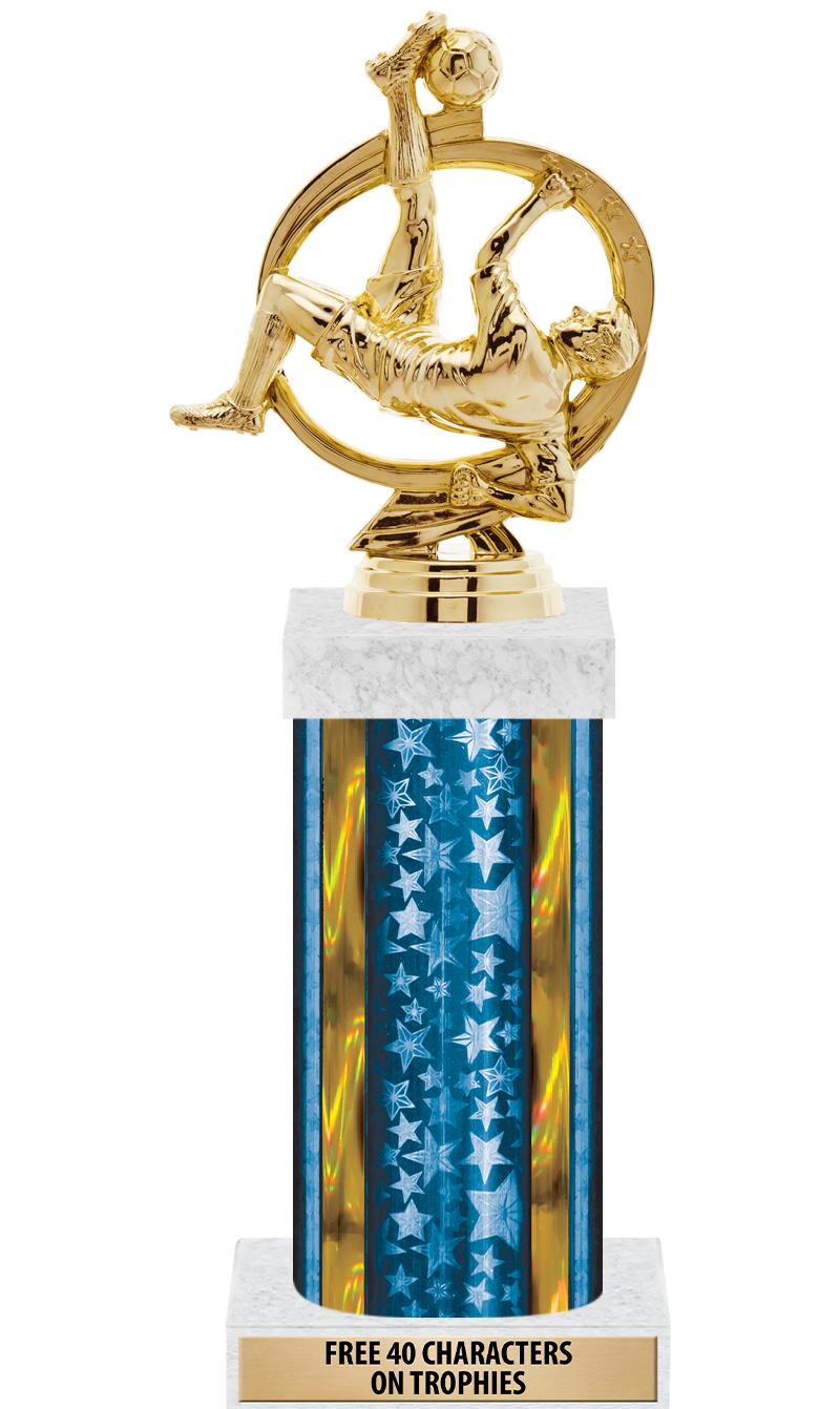 14"BLUE/GD-STARS-GD FIG/SQUARE