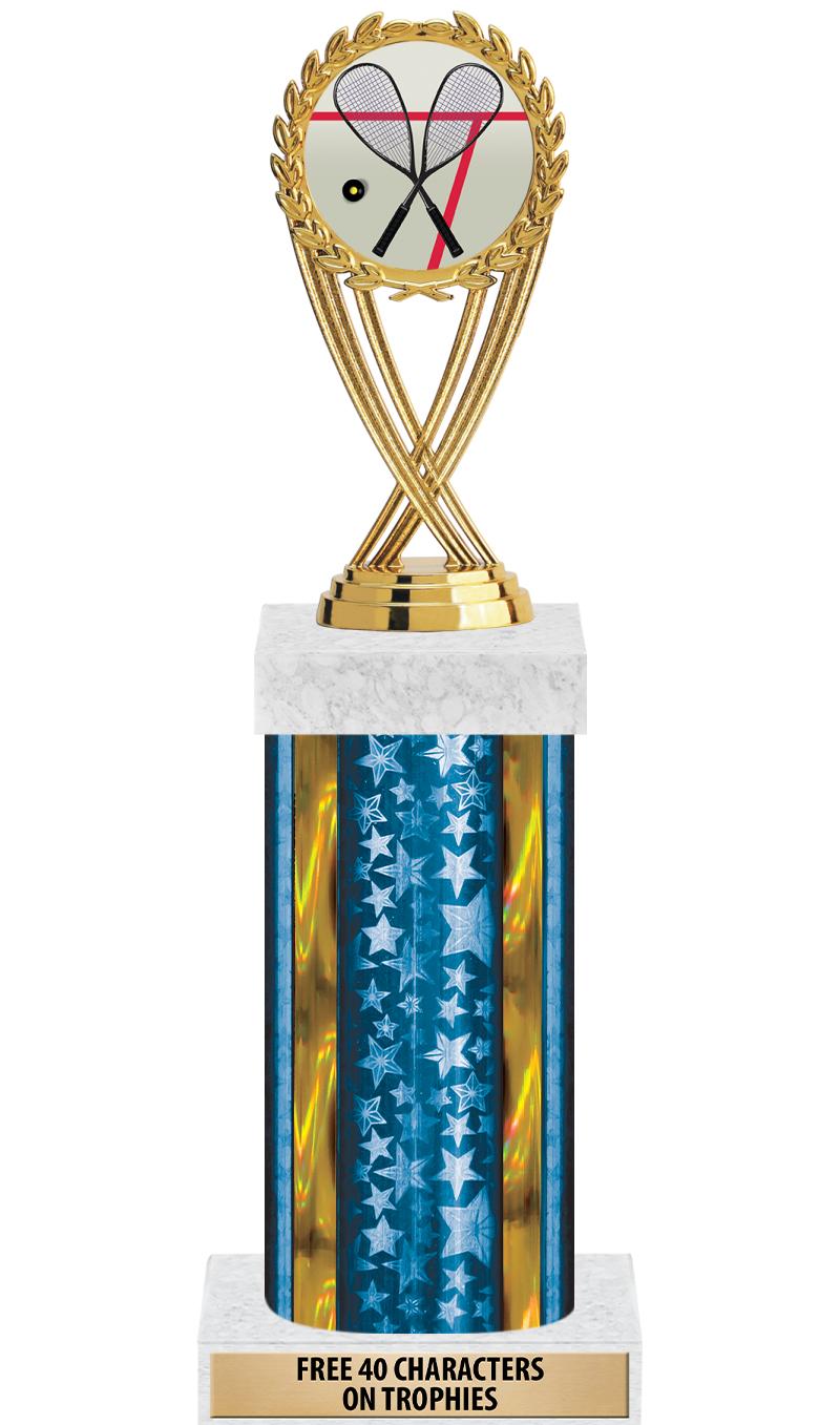 14"BLUE/GD-STARS-GD FIG/SQUARE