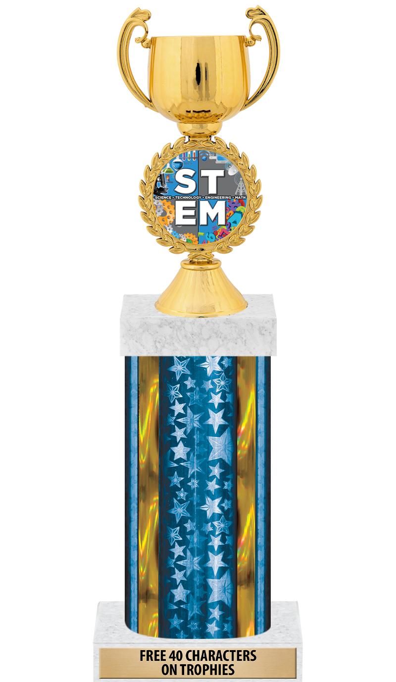 14"BLUE/GD-STARS-GD FIG/SQUARE