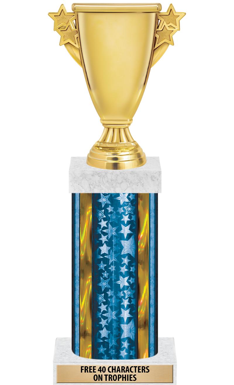 14"BLUE/GD-STARS-GD FIG/SQUARE