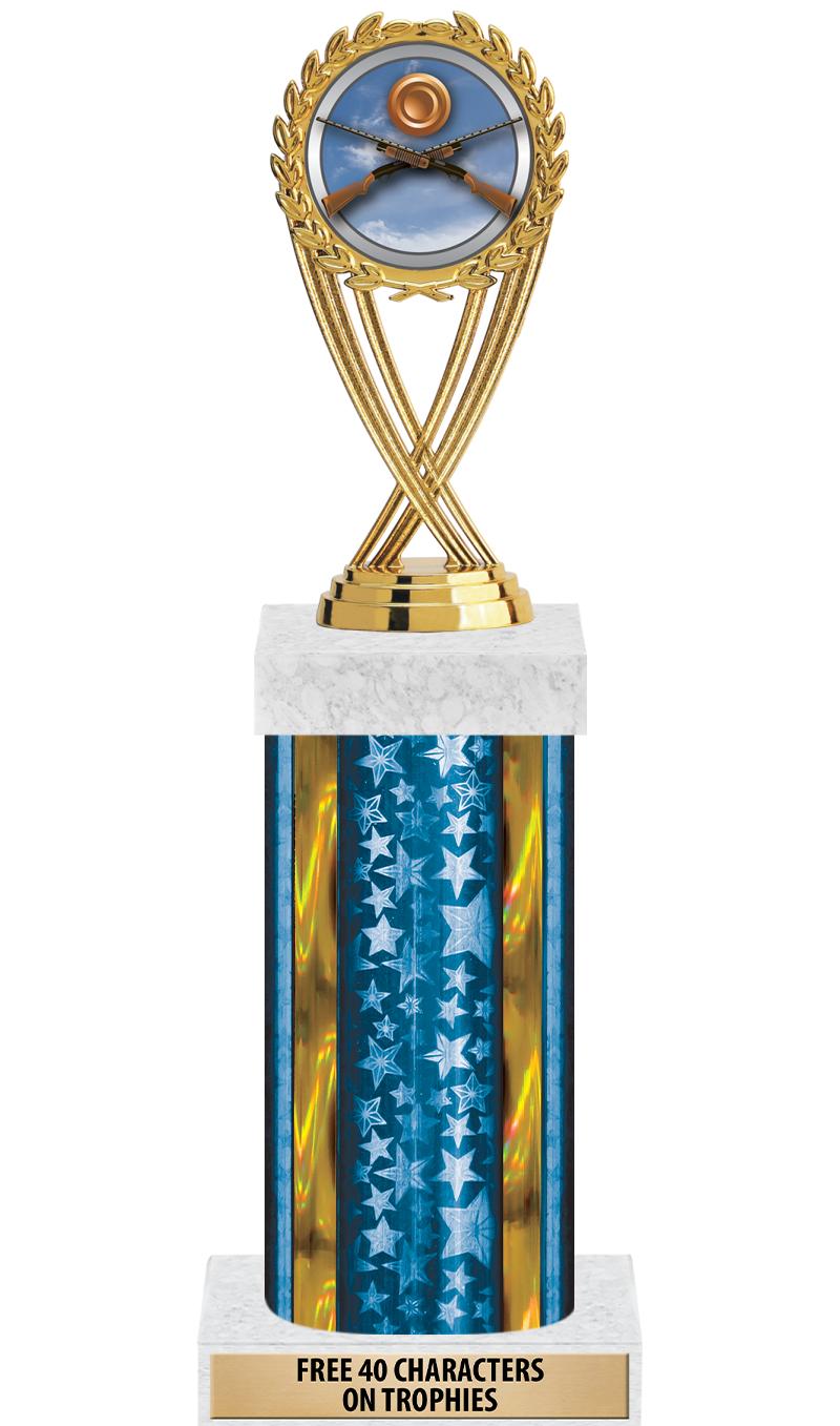 14"BLUE/GD-STARS-GD FIG/SQUARE