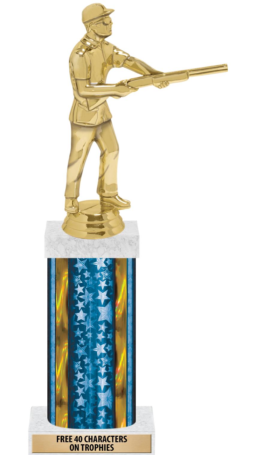 14"BLUE/GD-STARS-GD FIG/SQUARE