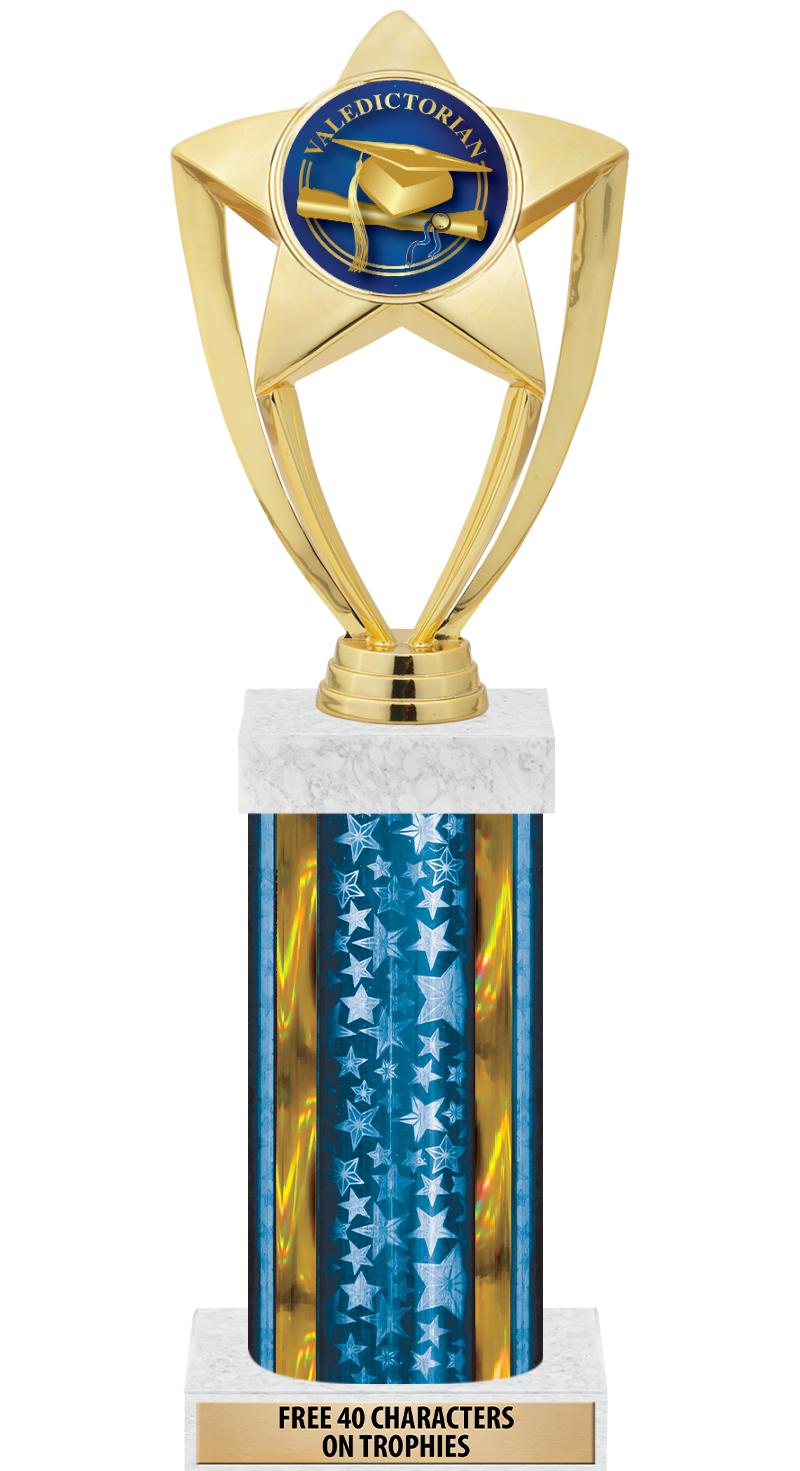 14"BLUE/GD-STARS-GD FIG/SQUARE