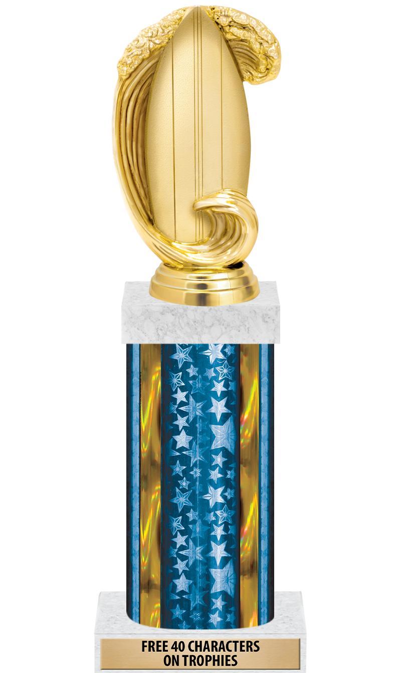 14"BLUE/GD-STARS-GD FIG/SQUARE