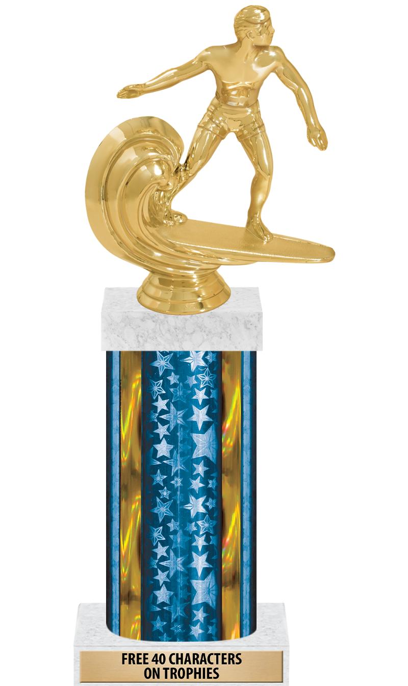 14"BLUE/GD-STARS-GD FIG/SQUARE