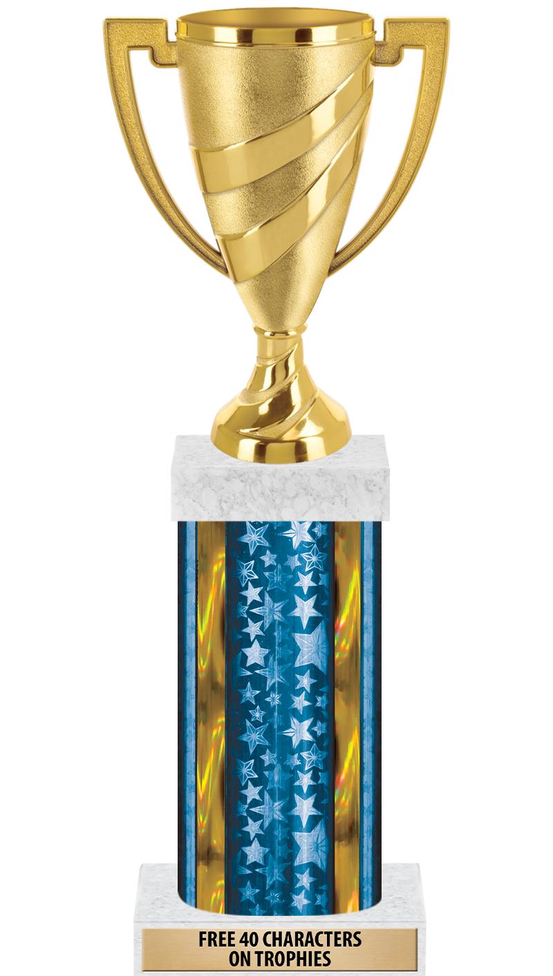 14"BLUE/GD-STARS-GD FIG/SQUARE