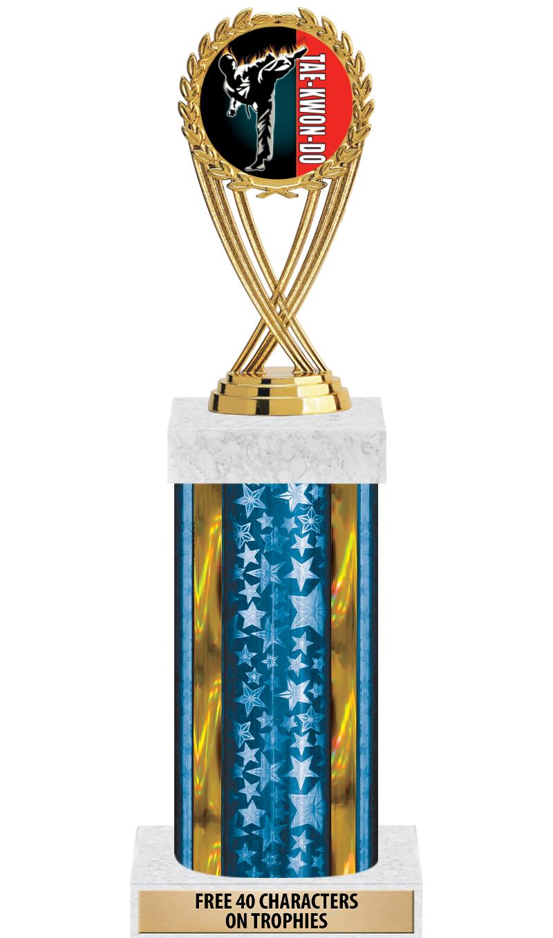 14"BLUE/GD-STARS-GD FIG/SQUARE