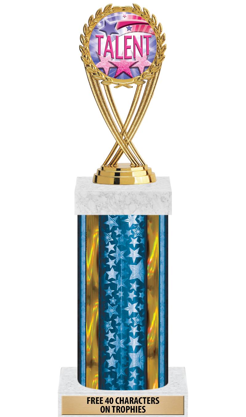 14"BLUE/GD-STARS-GD FIG/SQUARE