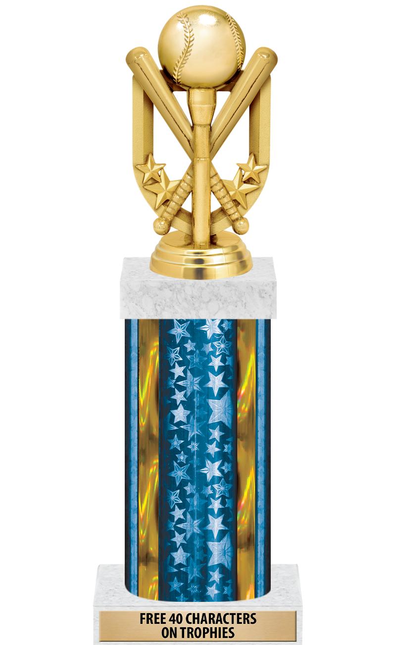 14"BLUE/GD-STARS-GD FIG/SQUARE