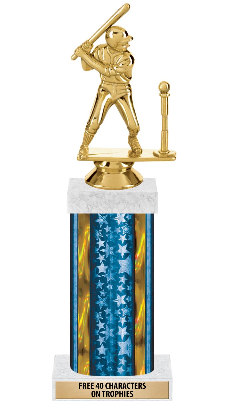 14"BLUE/GD-STARS-GD FIG/SQUARE