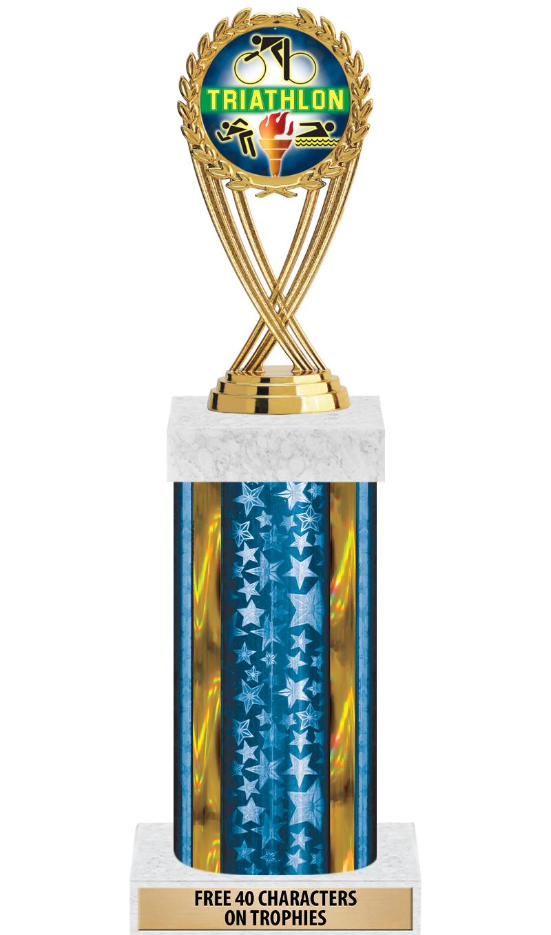 14"BLUE/GD-STARS-GD FIG/SQUARE