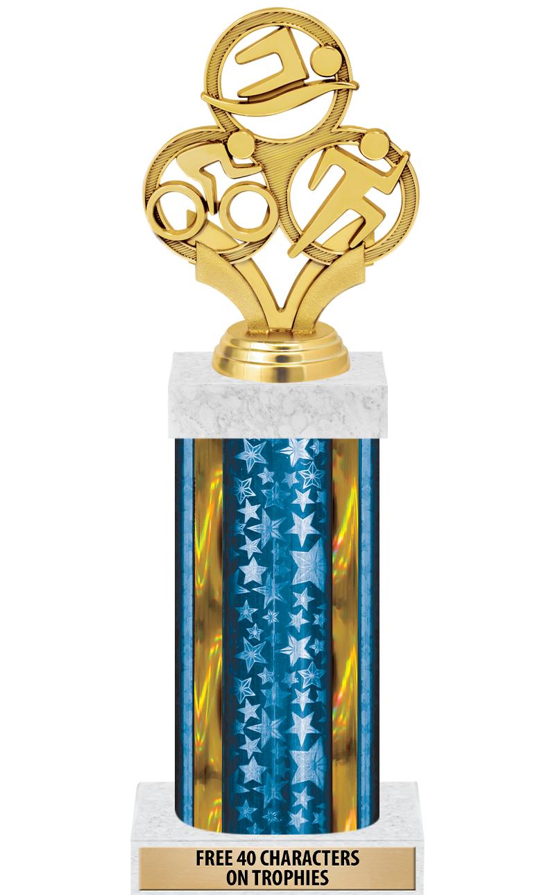 14"BLUE/GD-STARS-GD FIG/SQUARE