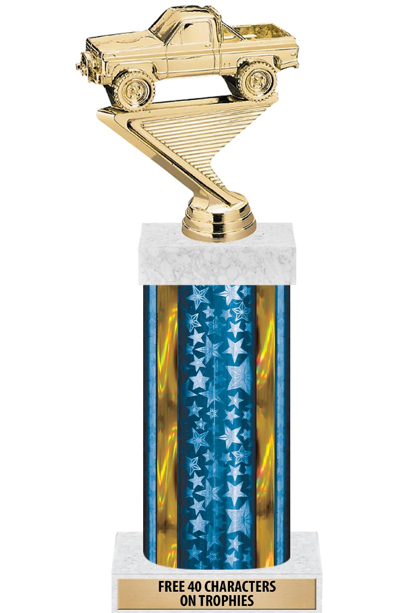 14"BLUE/GD-STARS-GD FIG/SQUARE