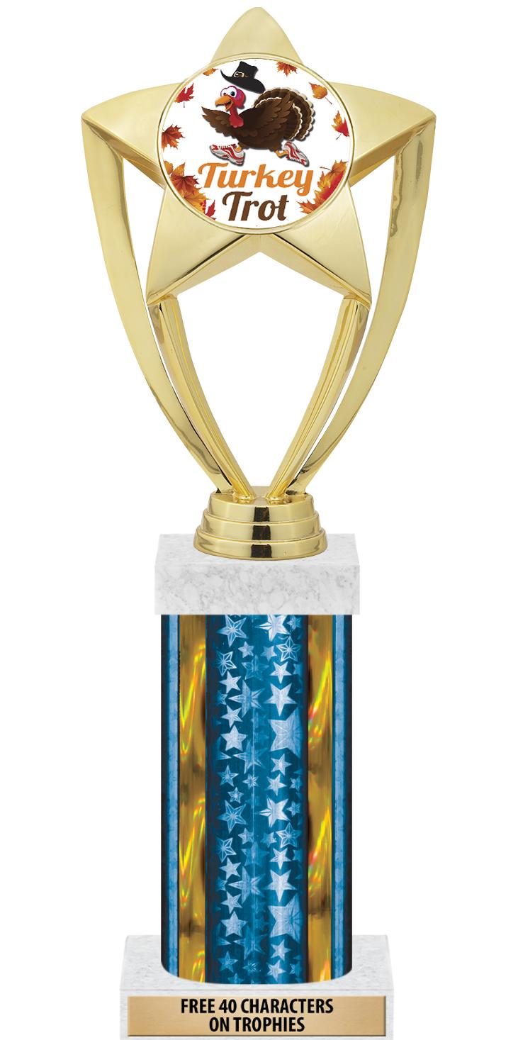 14"BLUE/GD-STARS-GD FIG/SQUARE