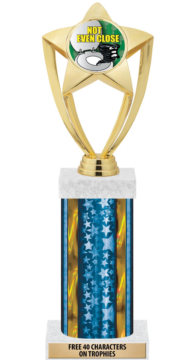 14"BLUE/GD-STARS-GD FIG/SQUARE