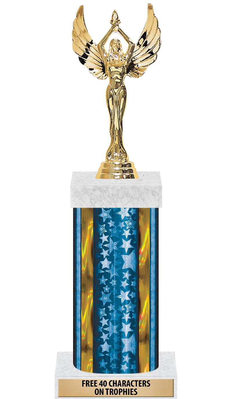 14"BLUE/GD-STARS-GD FIG/SQUARE