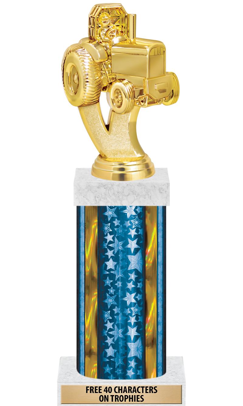 14"BLUE/GD-STARS-GD FIG/SQUARE