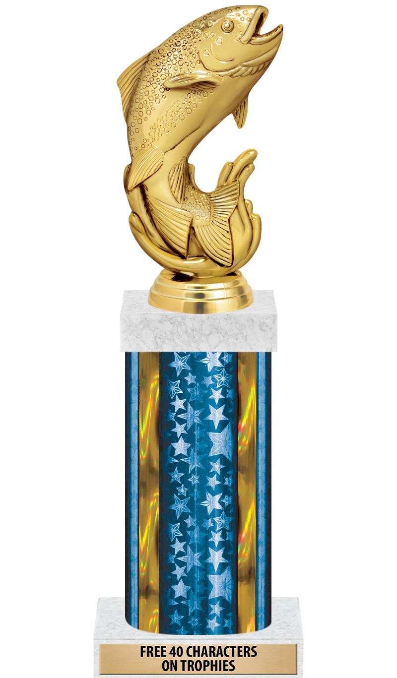 14"BLUE/GD-STARS-GD FIG/SQUARE