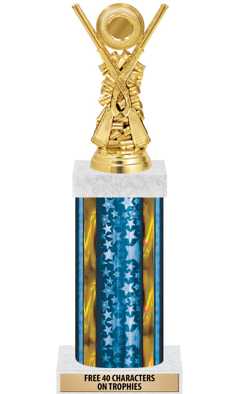 14"BLUE/GD-STARS-GD FIG/SQUARE