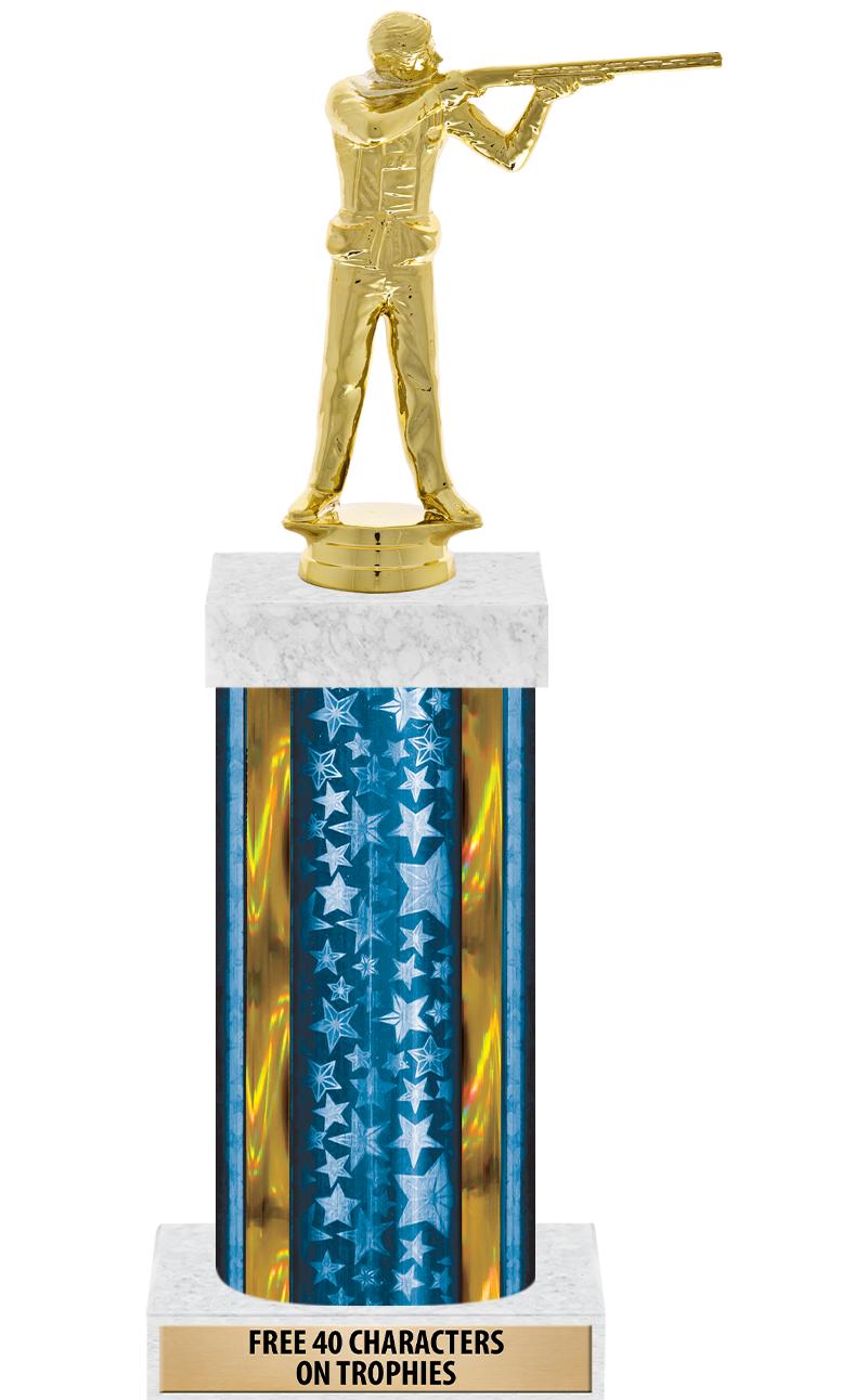 14"BLUE/GD-STARS-GD FIG/SQUARE